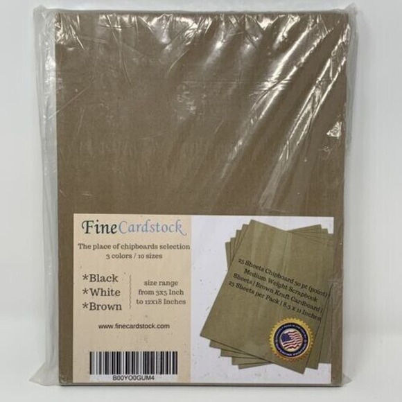 Chipboard Sheets 8.5 X 11 Brown Kraft Card 30pt Medium 25 Count Pack Scrapbook - Picture 1 of 4